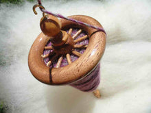 Load image into Gallery viewer, Wool hand spinning kit - Hand made wood drop spindle and heritage wool rovings (4 shades)
